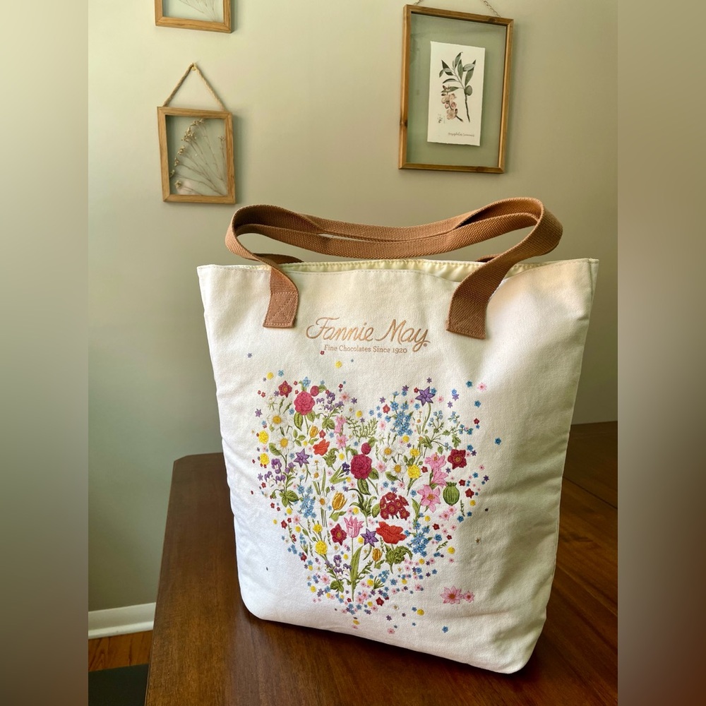 Fannie May Fine Chocolates Limited Edition Floral Tote, EUC